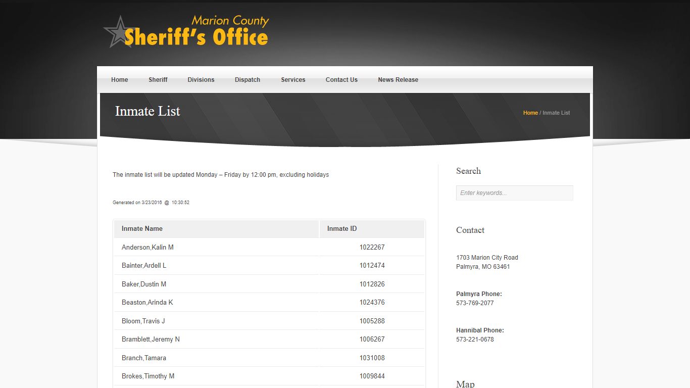 Inmate List ‹ Marion County MO Sheriff's Office - mcsomo.com