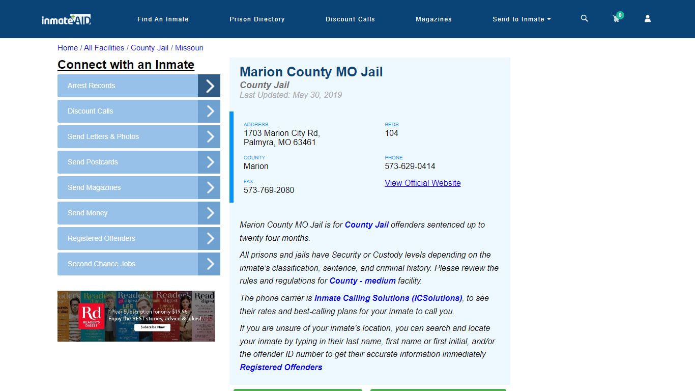 Marion County MO Jail - Inmate Locator