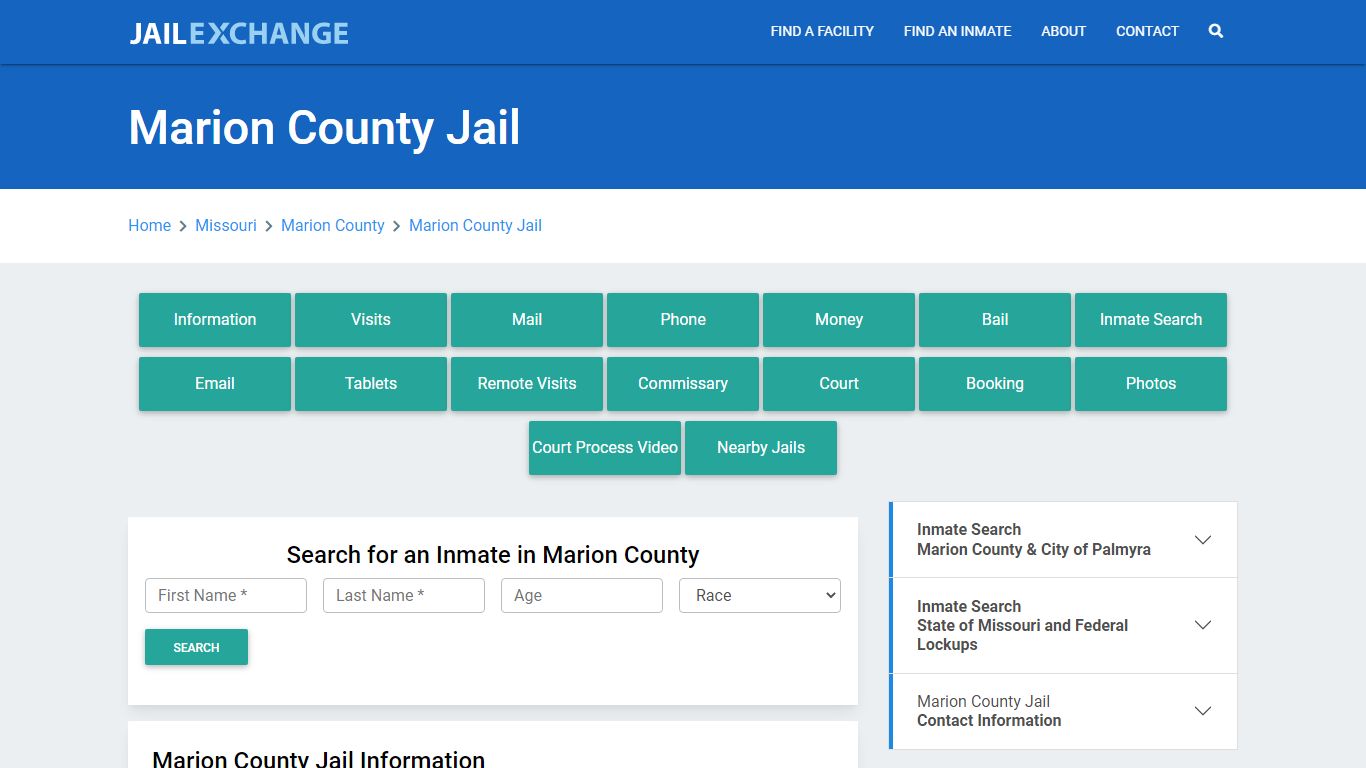 Marion County Jail Roster Lookup, MO, Inmate Search