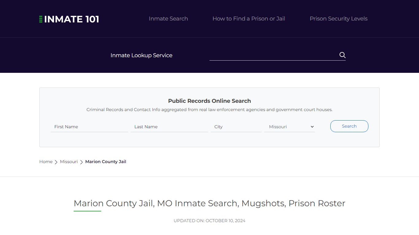 Marion County Jail, MO Inmate Search, Mugshots, Prison Roster